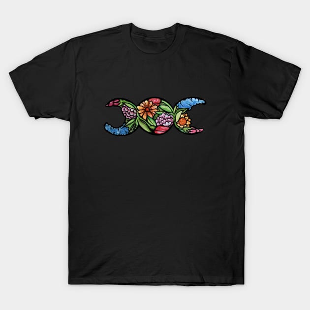 Triple Moon Bloom T-Shirt by bubbsnugg